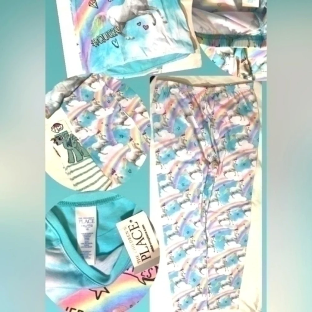 The Children's Place Sweet Vibes Queen Unicorn Pajama Set
